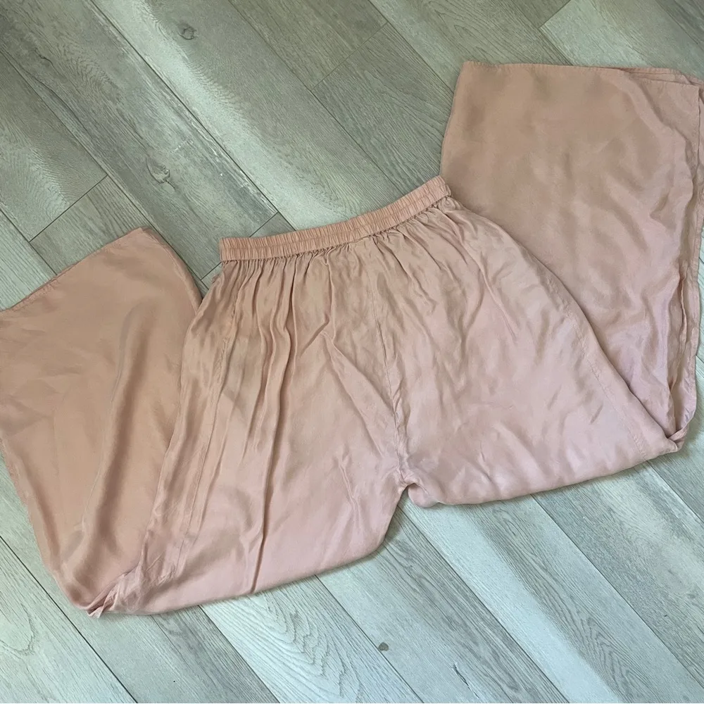 Berlook Cupro Side Split Pajama Satin Pants Pink (Small) loungewear swim coverup - Image 3