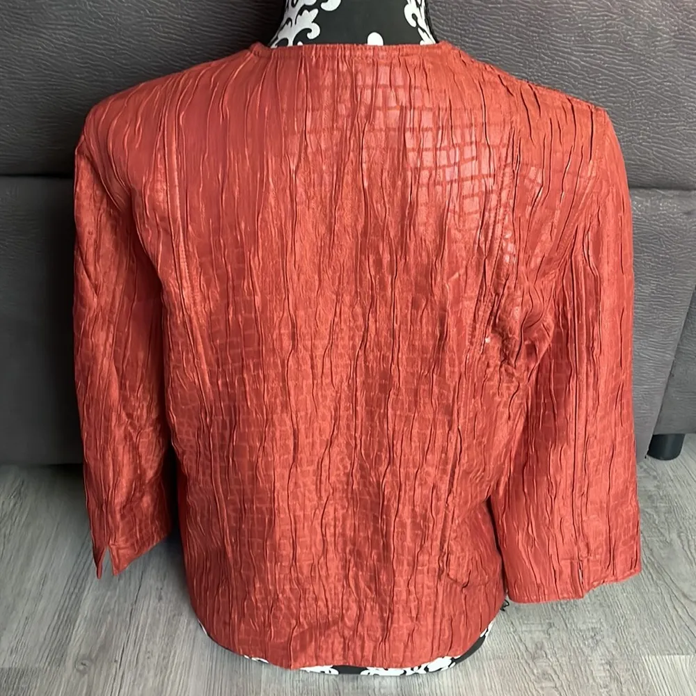 ALFRED DUNNER PETITE Burnt Orange / Rust Color Jacket Size 8P - Image 5