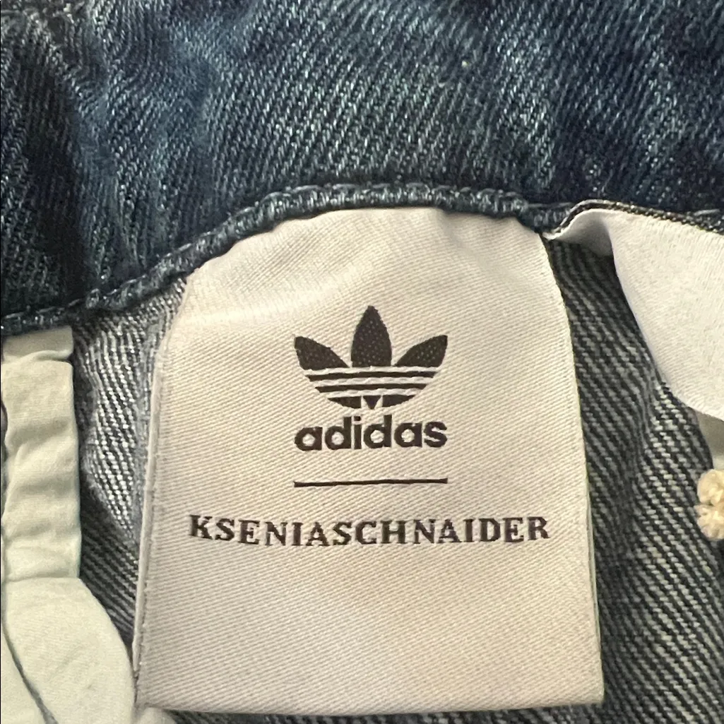 adidas Two-Tone Blue High Waisted Patchwork Color block Jeans - Image 6