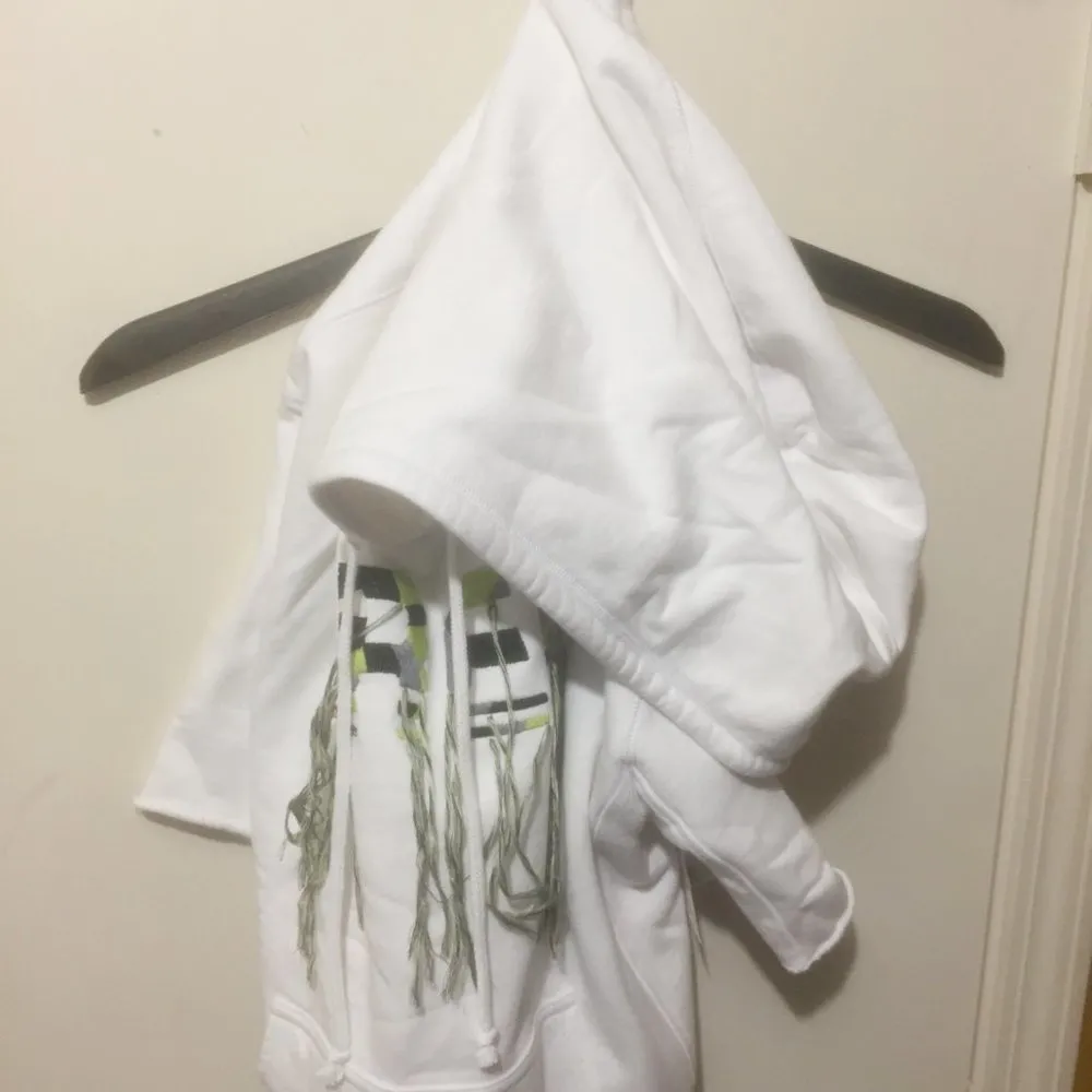 Free People women's S fringe short sleeve kangaroo pocket FREESTYLE crop hoodie - Image 7