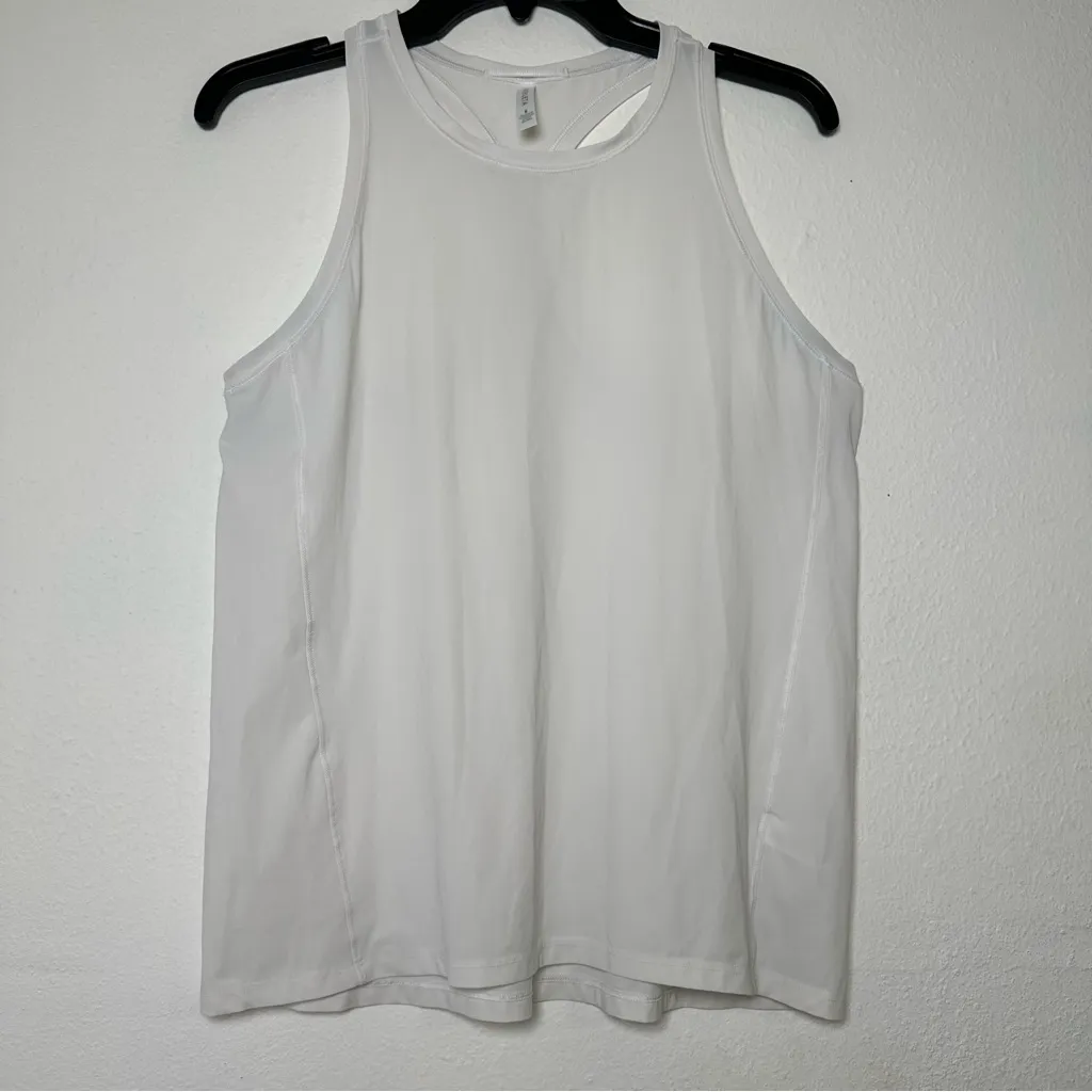 Athleta White Racerback Breathable Athletic Tank Top in Size Small - Image 3