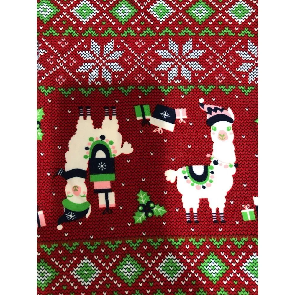 Christmas Llamas Knit Top Juniors Size L Long Sleeve Soft Stretchy Holiday - Image 3