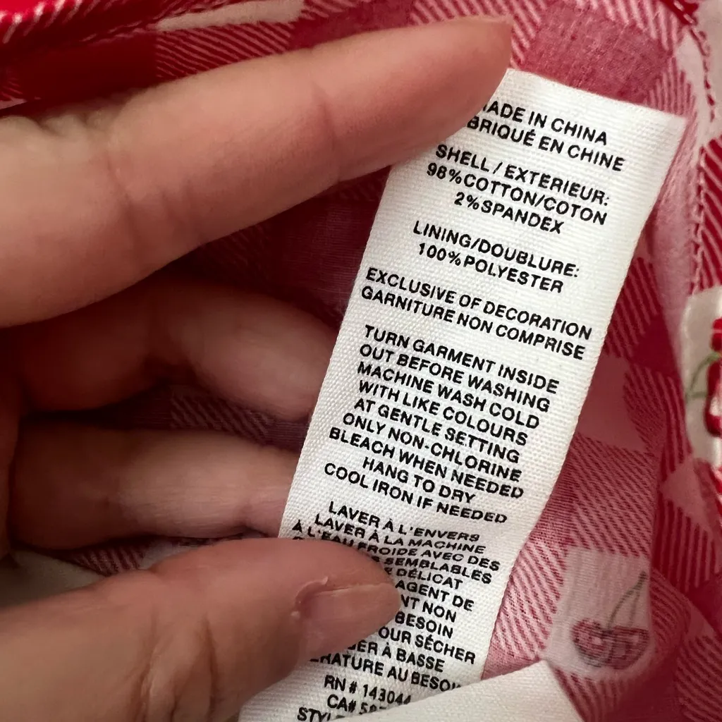 NWT ANTHROPOLOGIE AVEC LES FILLES Cherry Gingham Red Mini Dress Sz 14 - Image 5