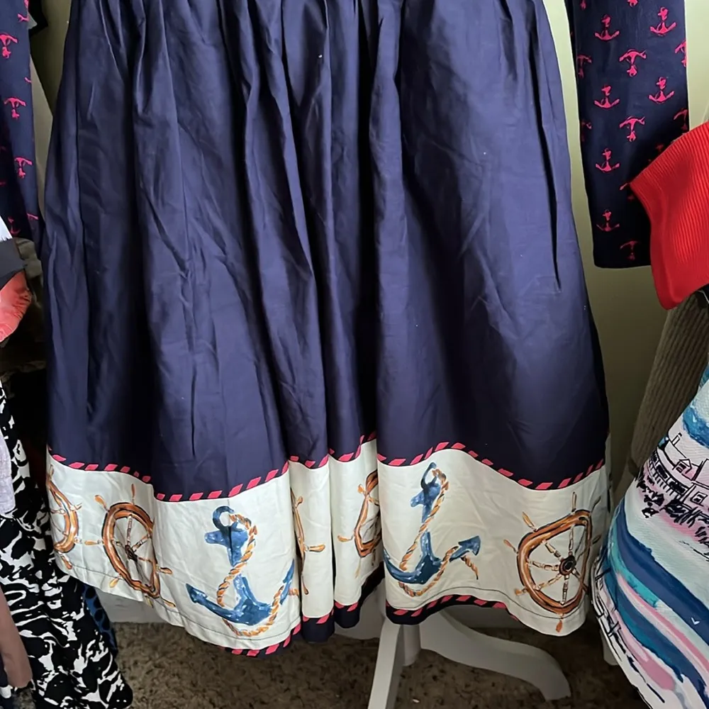 ModCloth anchors away twofer dress nautical sailor print retro dress size small - Image 8