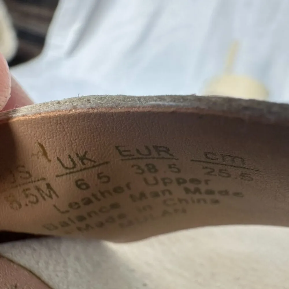 Franco Sarto Cream Strappy‎ Stacked Heel Open Toe Sandal Size 8.5 Wedding Guest - Image 4