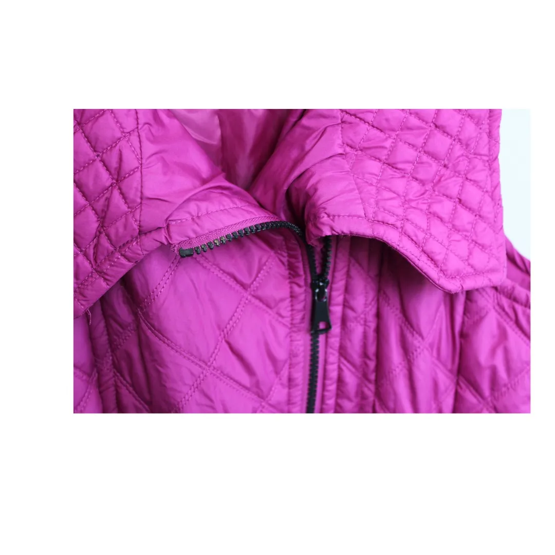 Women's Quilted Vest‎ S Andrew Marc NY Zipper Pockets Magenta Winter - Image 4