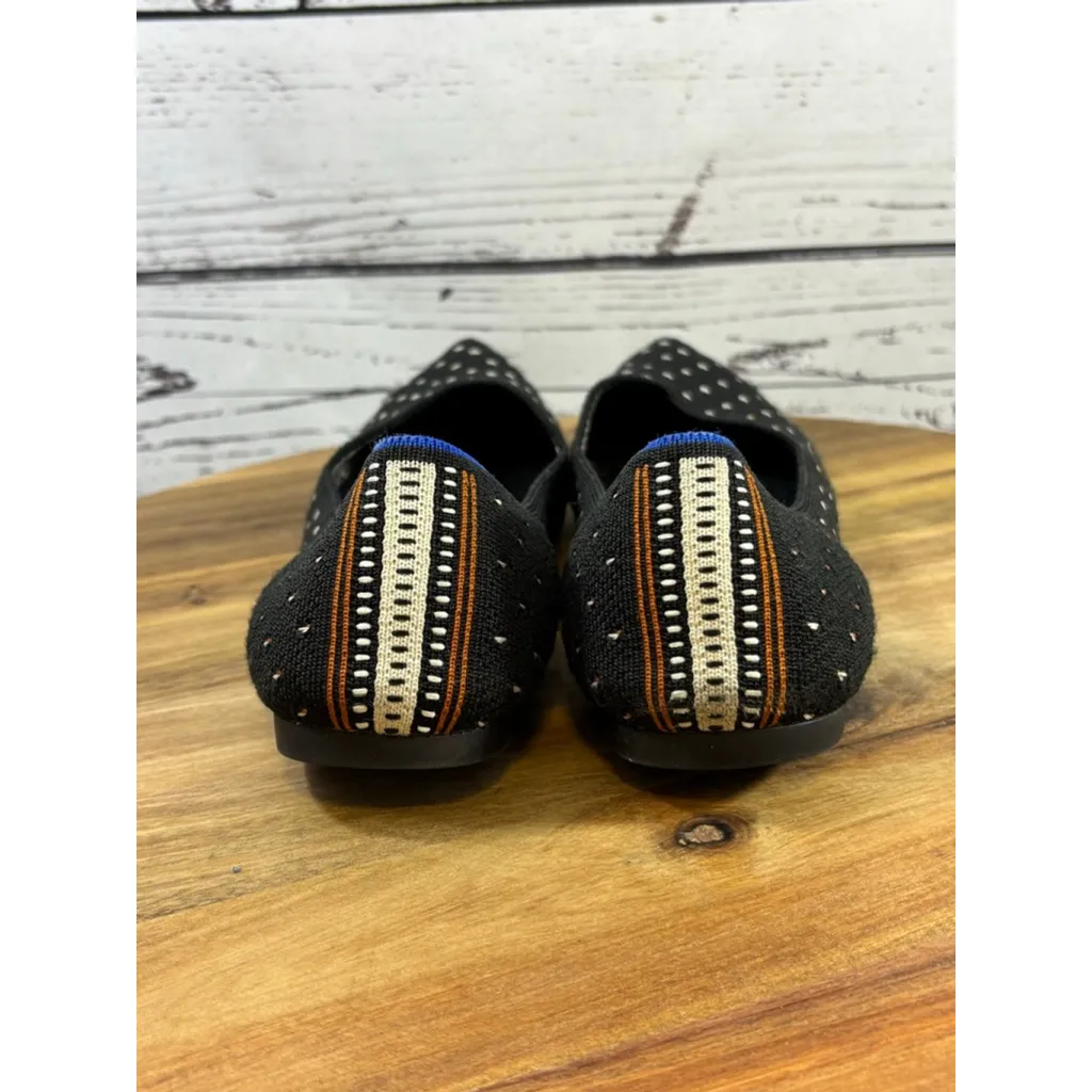 Women's Rothy's Black White Polka Dot The Point Flats Size 10.5 - Image 3