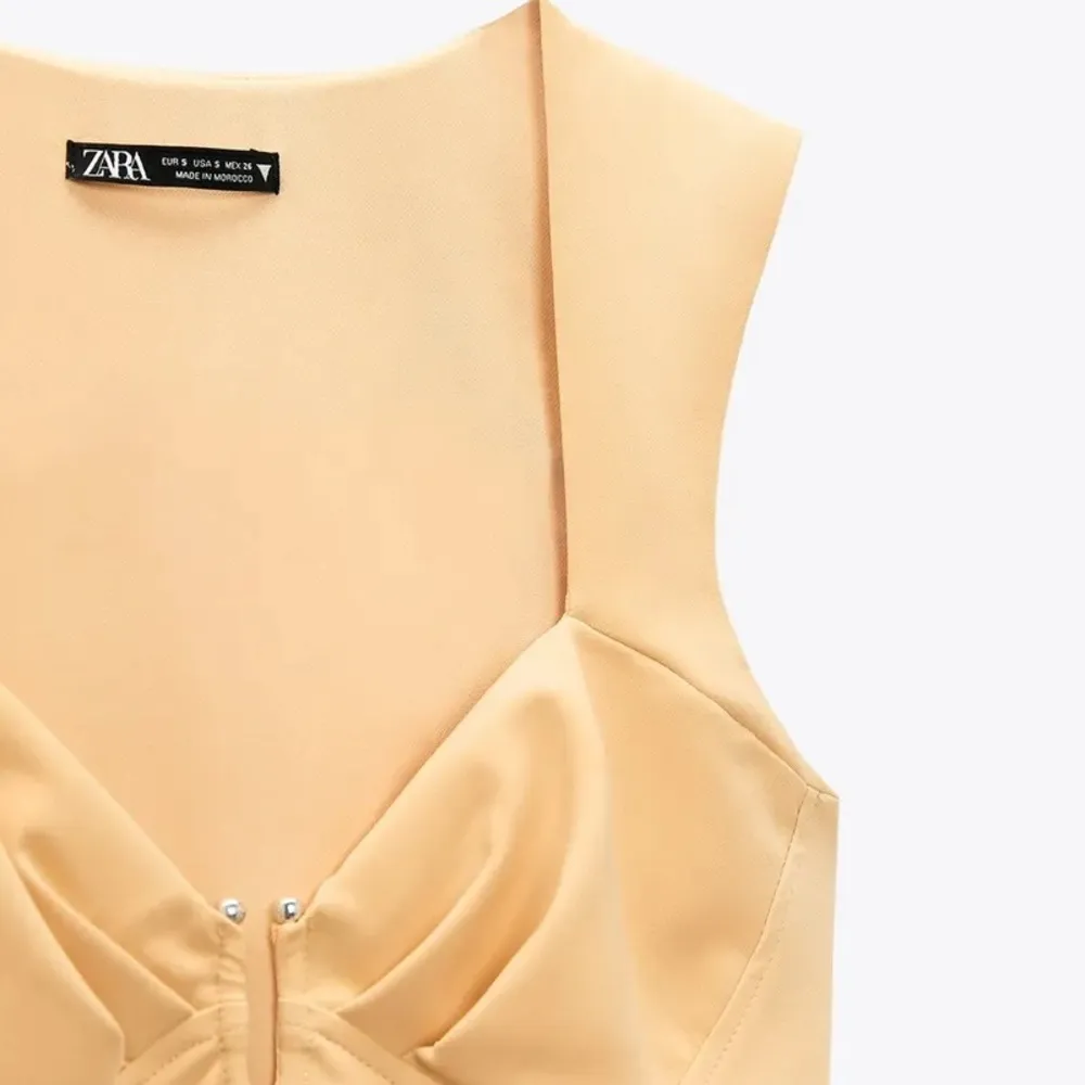 Zara Yellow Sweetheart Neckline Bodysuit Women’s Size XS - Image 8