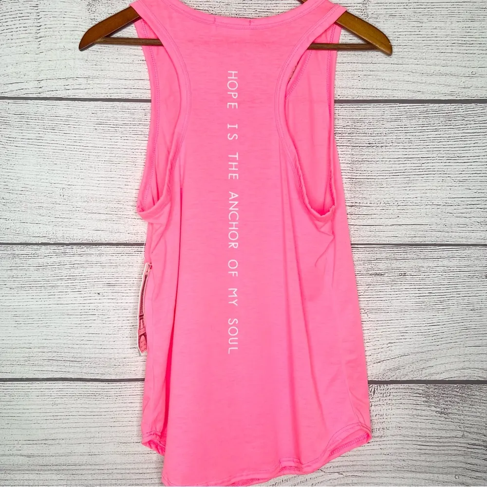 NWT French Pastry Hot Pink “Hope is the Anchor to my Soul” Tank Top Size Medium - Image 3