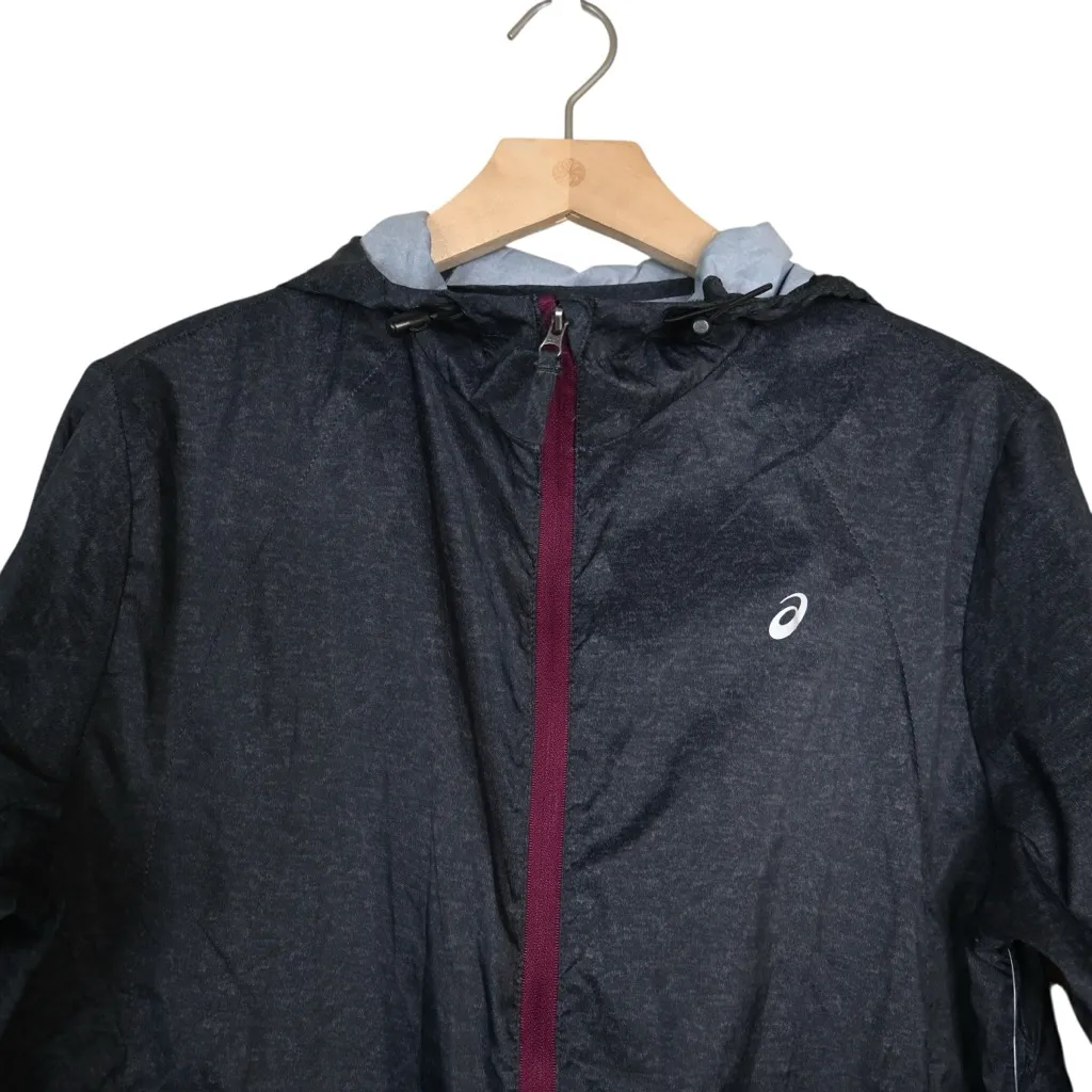 Asics Women's L Charcoal Gray Packable Lightweight Jacket NEW - Image 3