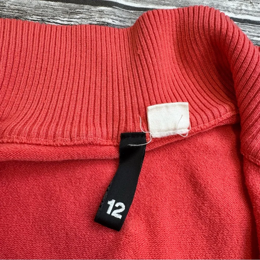 H&M Women's Long Sleeve Zip Cardigan Salmon Coral Pink Stretch 12 XS Extra Small - Image 7