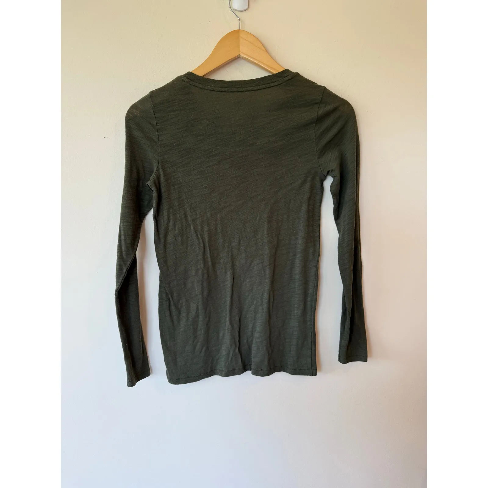 Aerie Long Sleeve Real Soft Tee Shirt Cotton Blend Green Women's Size XS Casual - Image 2