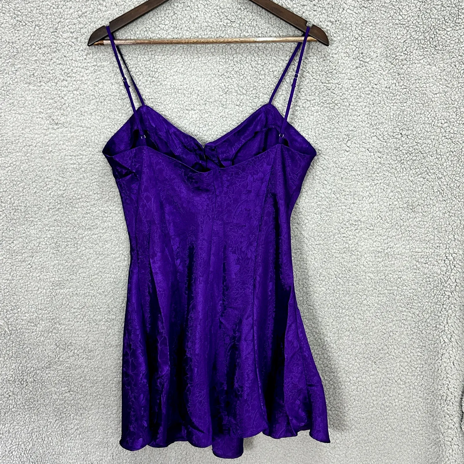 Adonna Slip Dress Women M Purple‎ Jacquard Floral Mini Y2K Coquette Romantic Purple Size M - Image 2