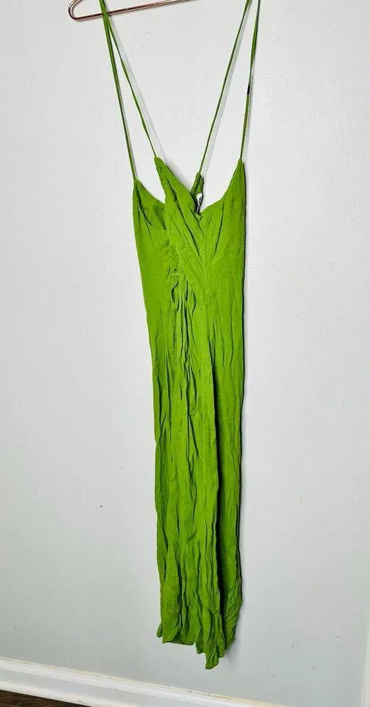 REFORMATION Green Dover Sleeveless Tie Back Strappy A-line Midi Dress Size 0 - Image 5