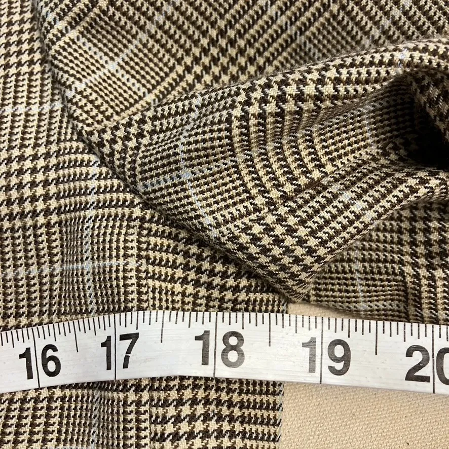 Petite Sophisticate Women's Plaid Wool Blend Blazer Double Breasted Size 6 Brown - Image 10
