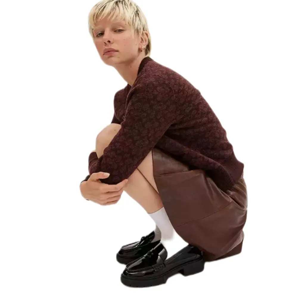 NWT COACH Leah platform lug sole loafers black patent leather size 6.5 - Image 4