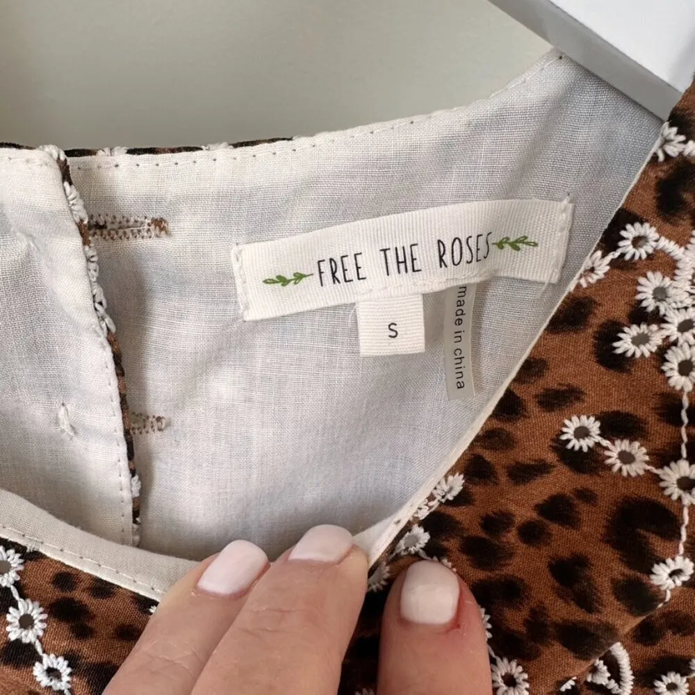 Brown Black White Eyelet Skirt and Top Set SZ Small - Image 8