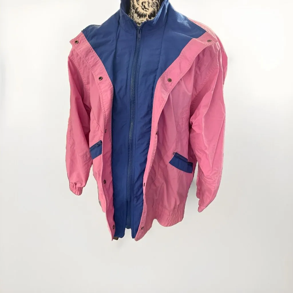 Vintage 80’s London Fog Jacket Windbreaker Coat Adult‎ Size Large Purple Blue - Image 7