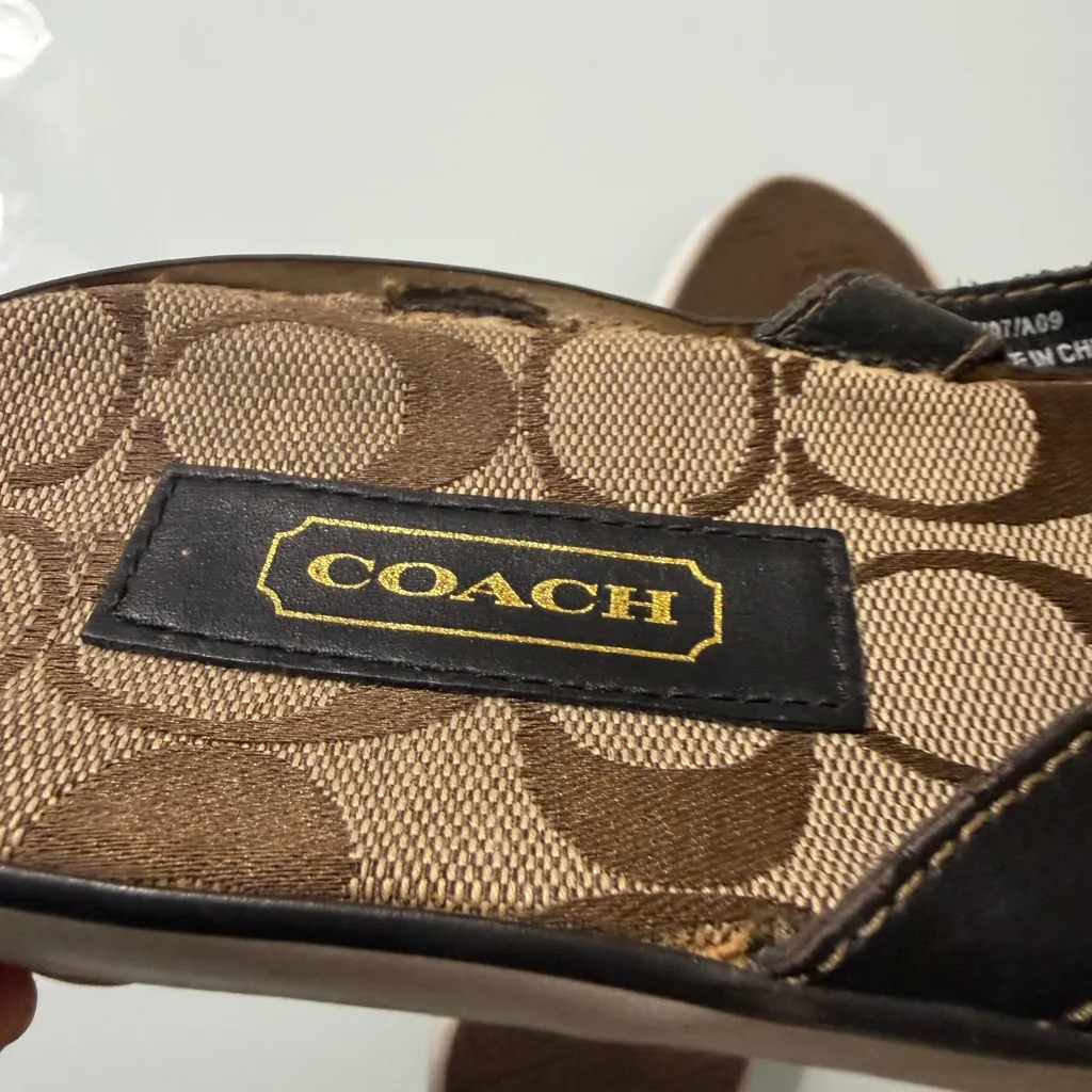 Coach Brown and Black Sandals - Image 8