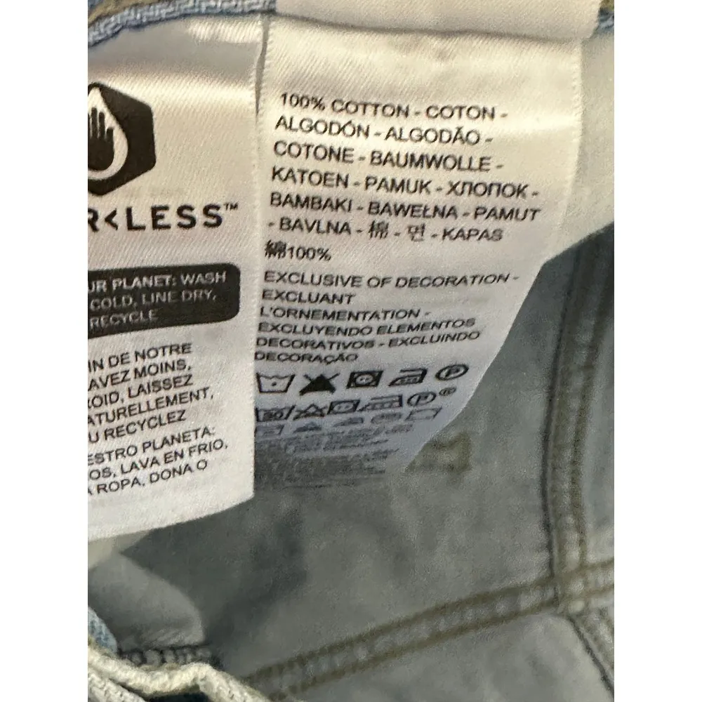 Levis Womens Low Pro Straight Light Wash Denim Jeans Distressed Loose Size 30 - Image 6