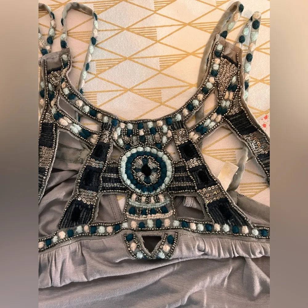 Free People NWT Embellished Puffs High Low Cotton Top Size Size M - Image 10