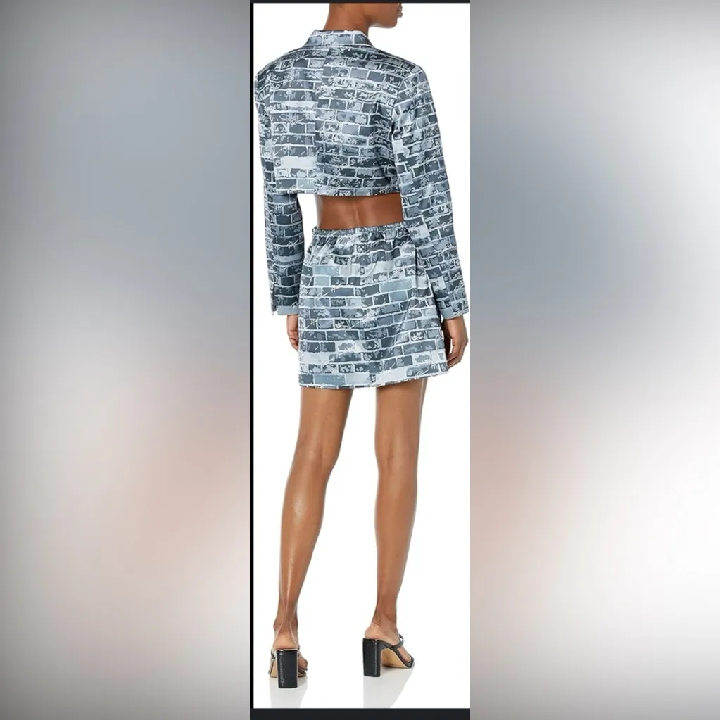 Stylish Blue Patterned Women's Jacket Size M - Image 3