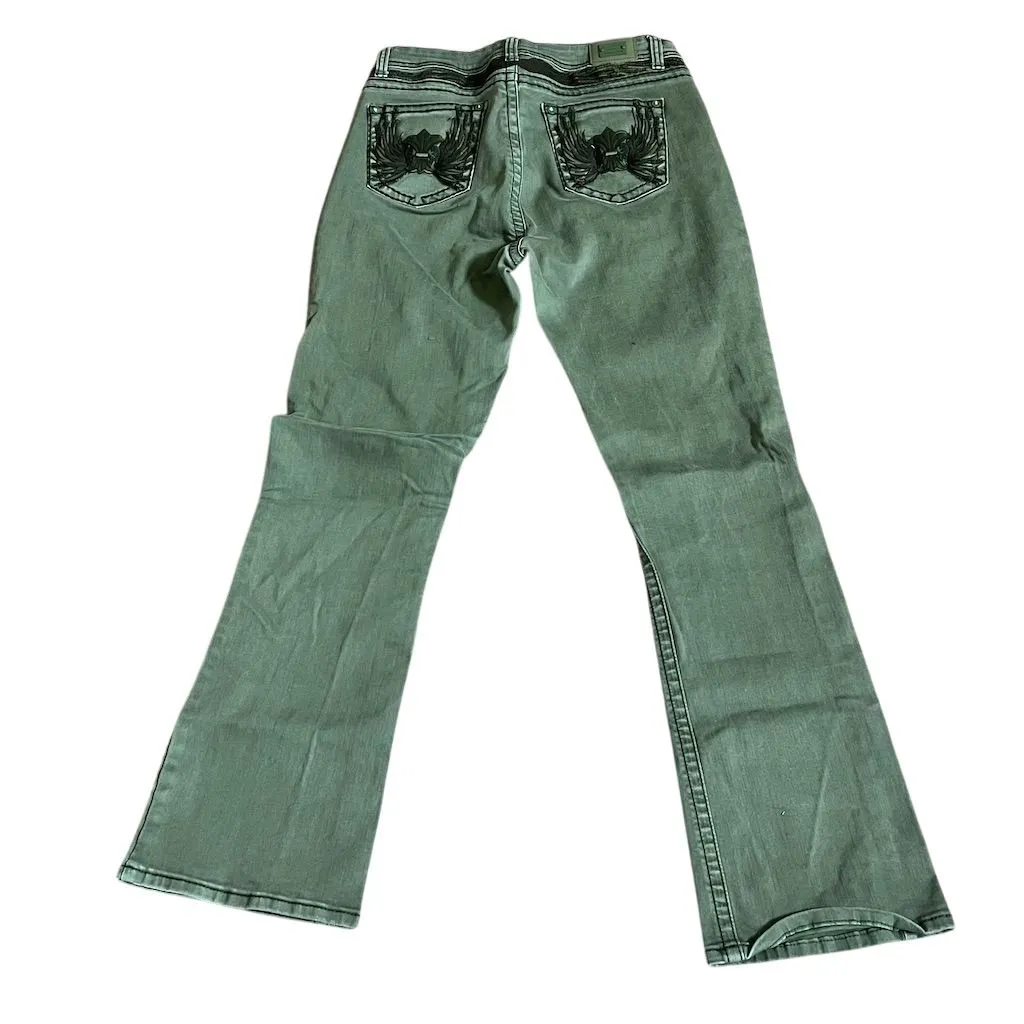 Western Blue Women's Bootcut Jeans Plus Size 15 Green Stylish Back Pocket Design - Image 5