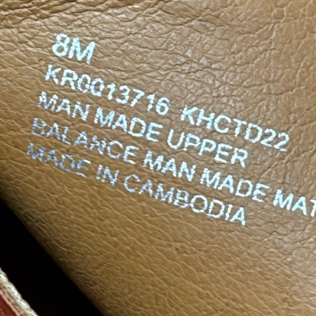 Korks Arden Platform Block Heel Slingback Peep Toe Stud Faux Leather Sandals 8 Tan - Image 12