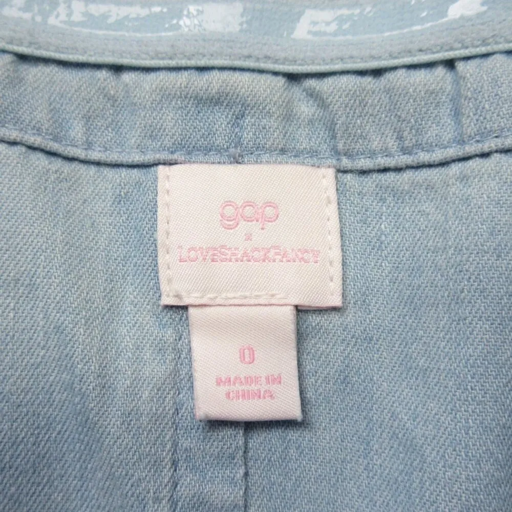 NWT Gap × LoveShackFancy Chambray Corset Maxi in Light Wash Strapless Dress 0 Blue - Image 8