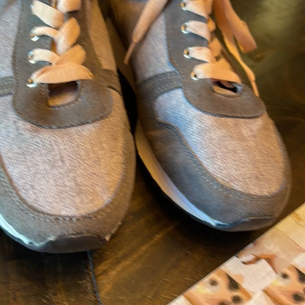 Almendra Grey Tweed Sneaker Peach Laces EU Size 39 US Size 8.5 Gray - Image 14