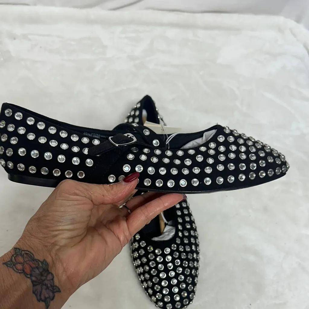 a new day Black Sparkle Flats - Image 3