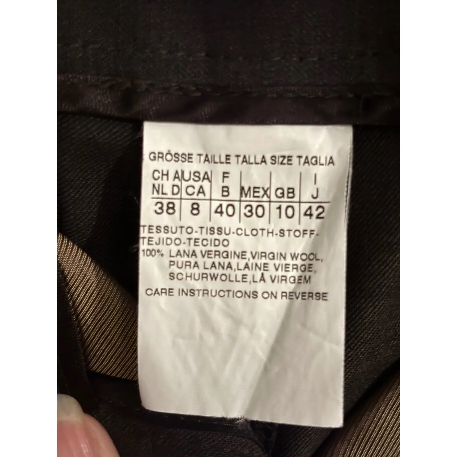 'S Max Mara Virgin Wool Brown Trousers Career Business Casual Pants Size 8 - Image 7