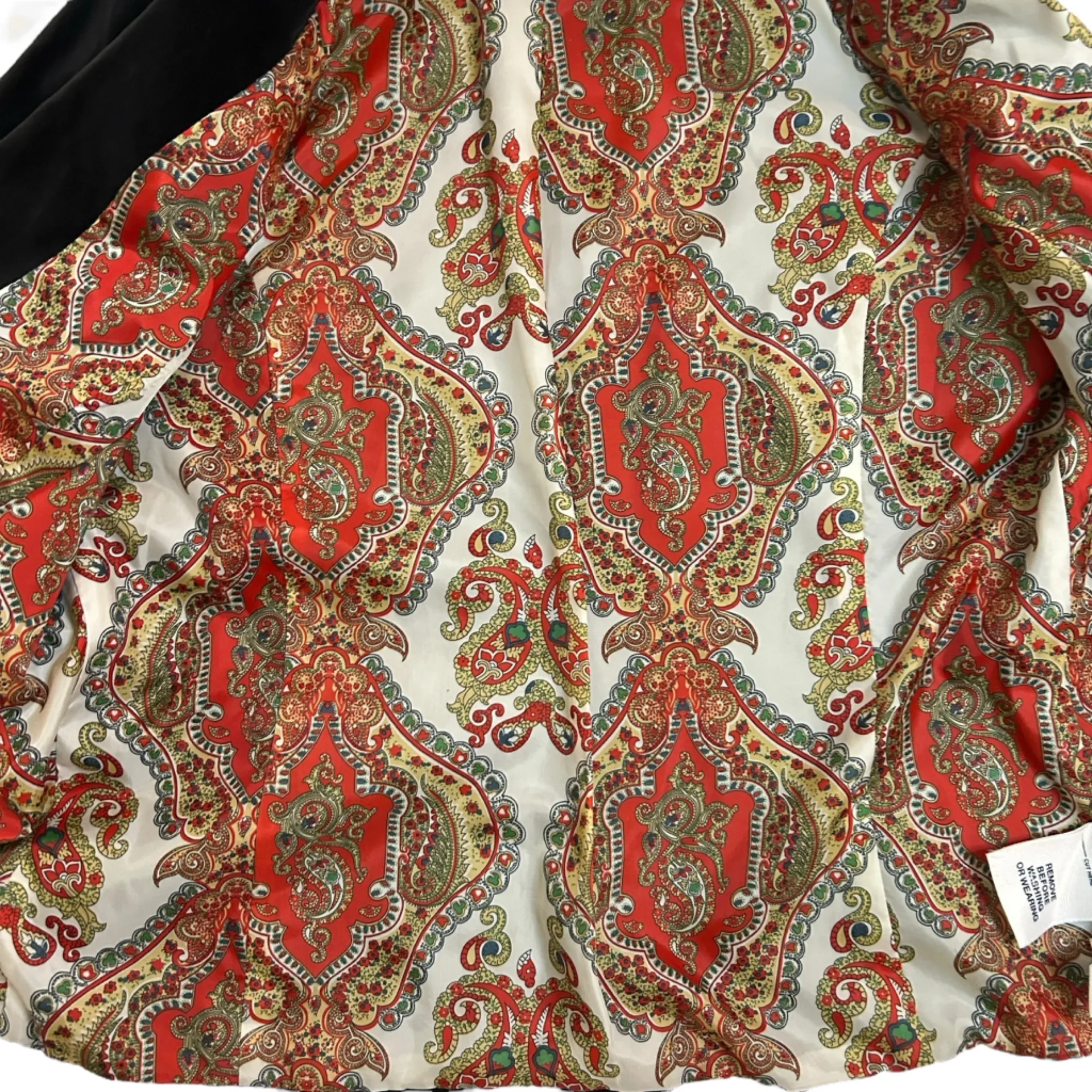 Vintage Old Navy Black Velvet Blazer, Gold Buttons, Paisley Lined XL 100% Cotton - Image 6