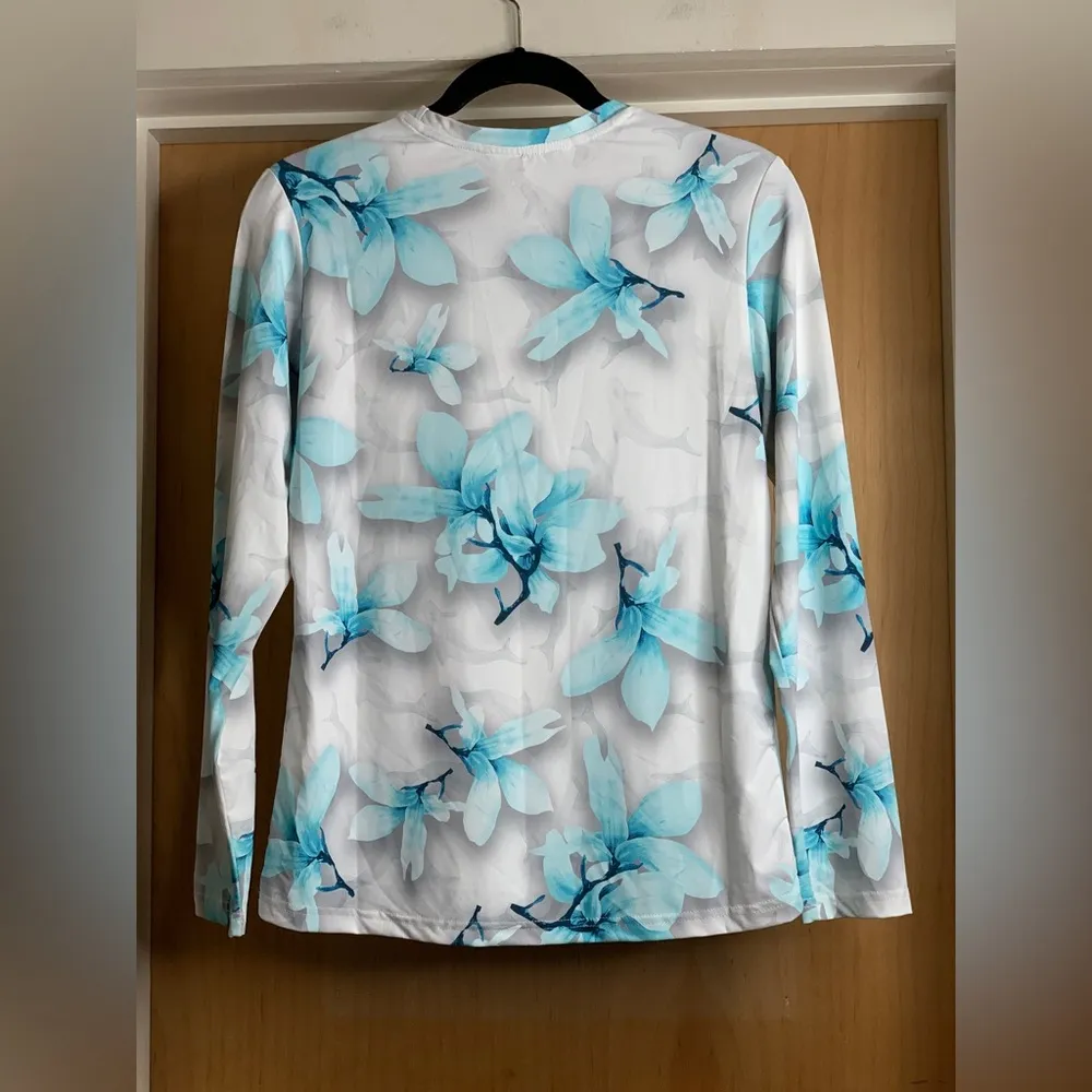 5Fin Floral/Dolphin Long Sleeve Rash Guard Top - Image 3
