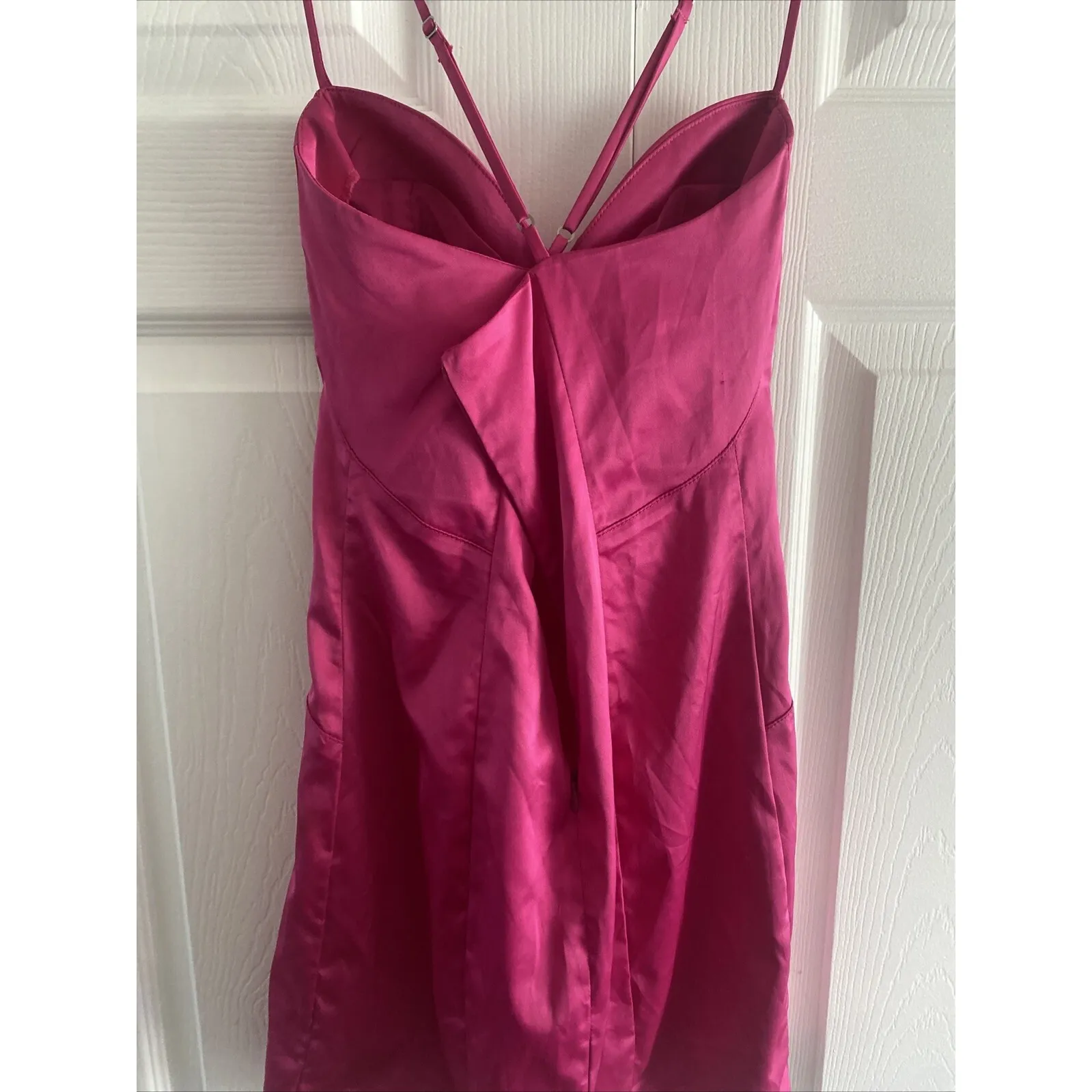 Rubber Ducky Productions Women's Small Pink Satin Babydoll Mini Dress Event Glam - Image 9