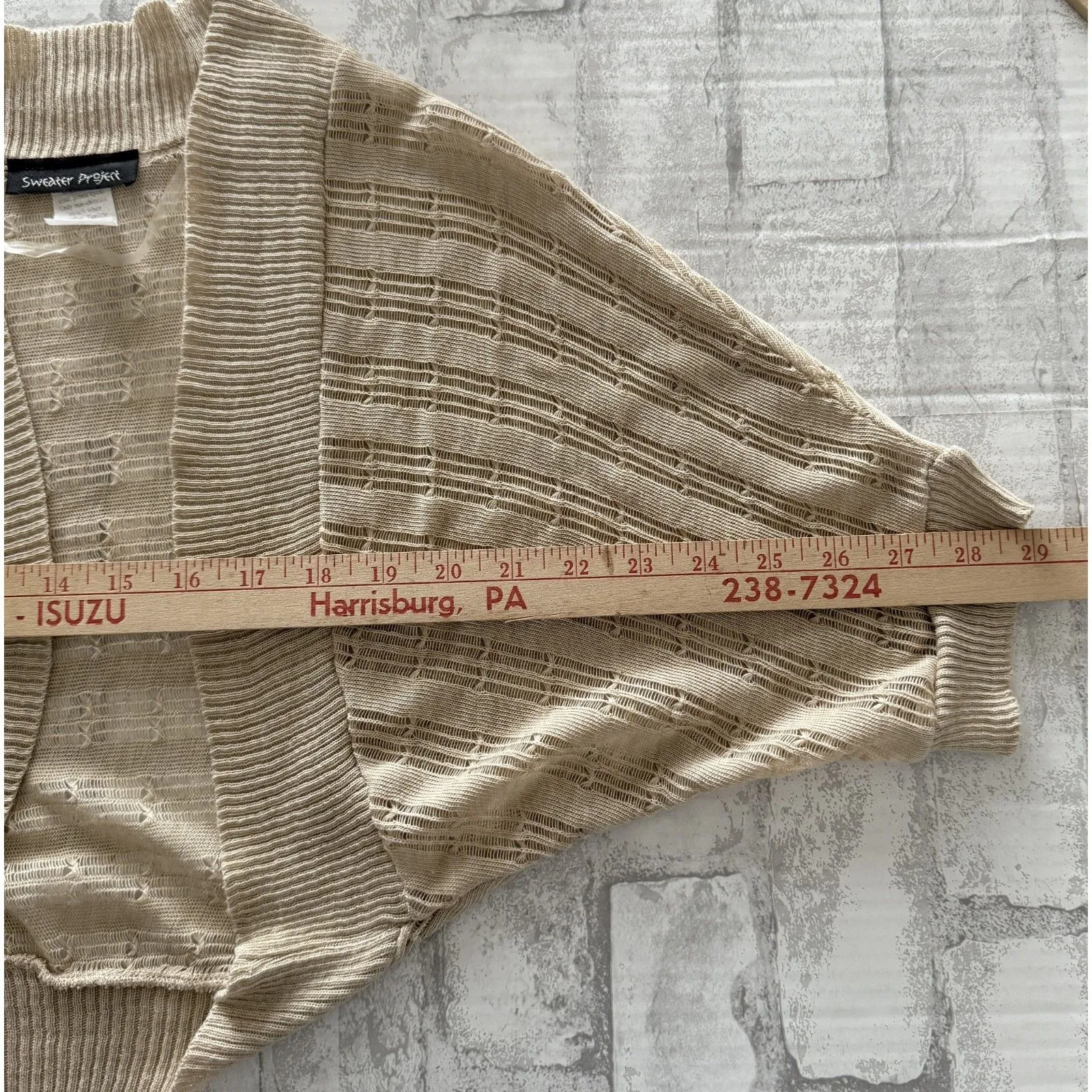 VTG Y2K Sugar Project Open Front Knit Batwing Bolero Crop Cardigan USA Sz M Size M - Image 6