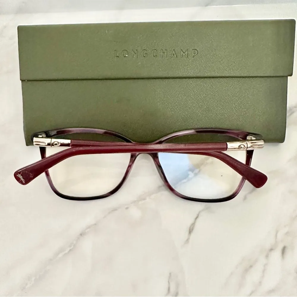 Longchamp Women’s Roseau Bamboo Purple Eyeglasses - Image 4