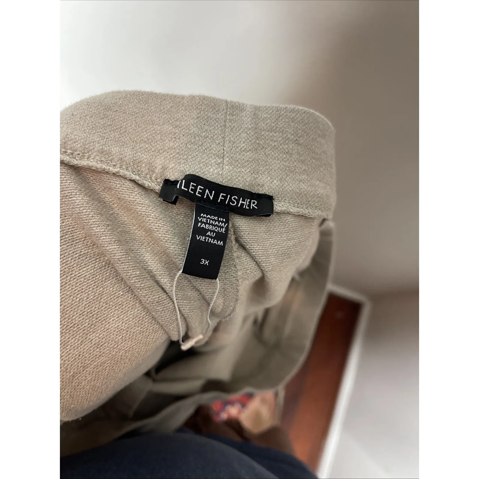 New Plus Eileen Fisher Organic Cotton Beige‎ Crop Straight Leg Pant 3X - Image 9