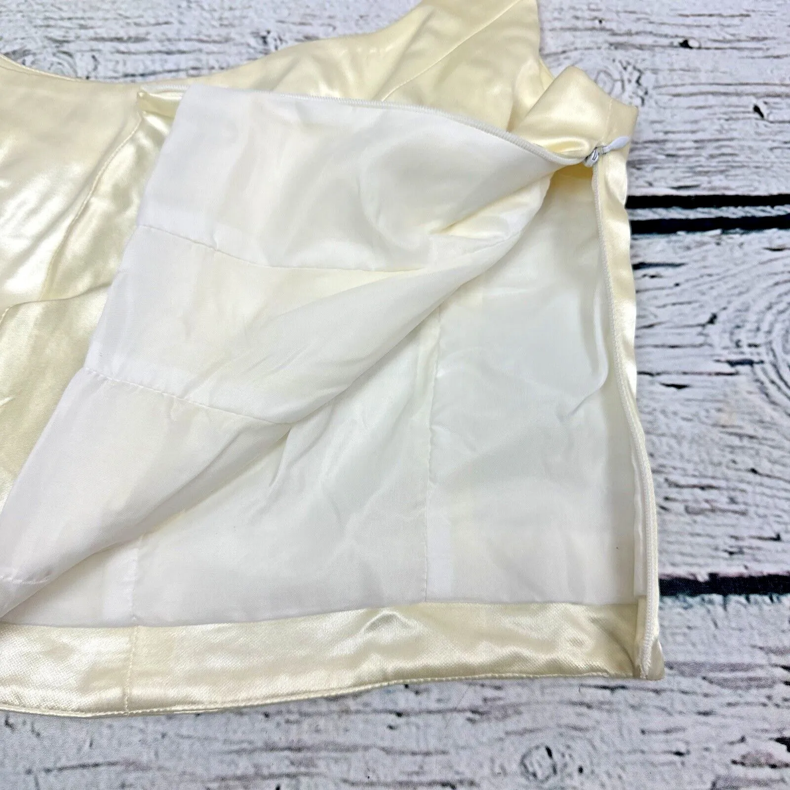 Cignal Formal White/Ivory Crop Top Prom Wedding Pageant [Size 10] Made in USA‎ - Image 8