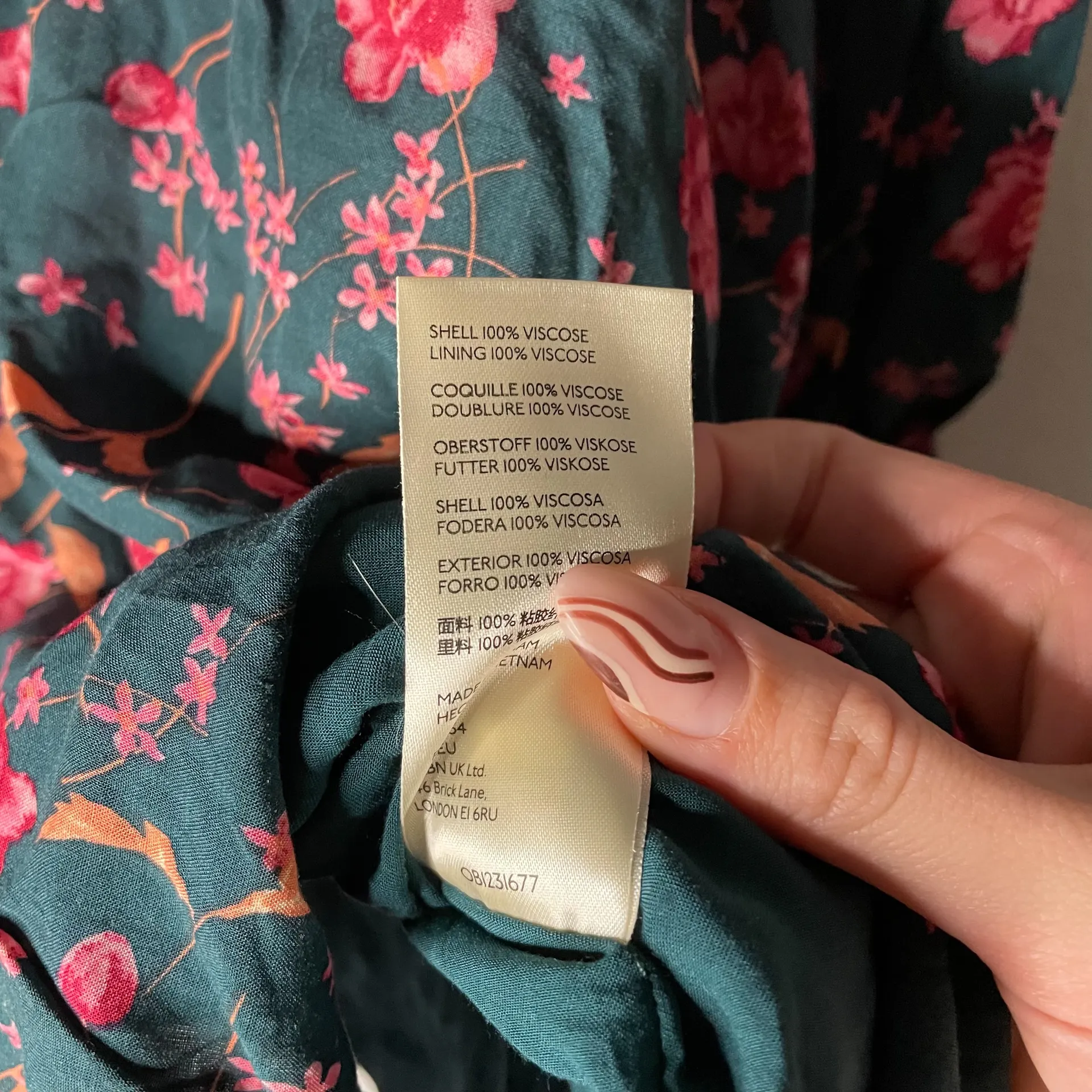 Free People Emerald Green Floral Flower Fields Long Sleeve Mini Dress - Image 7