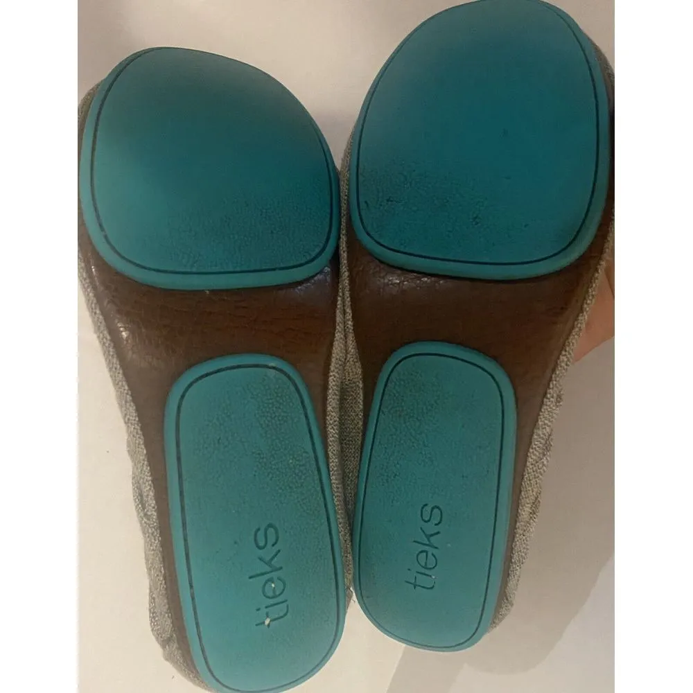 Tieks By Gavrieli Taupe‎ Neutral Woven Slip On Ballet Flats Shoes Size 9 EUC - Image 3