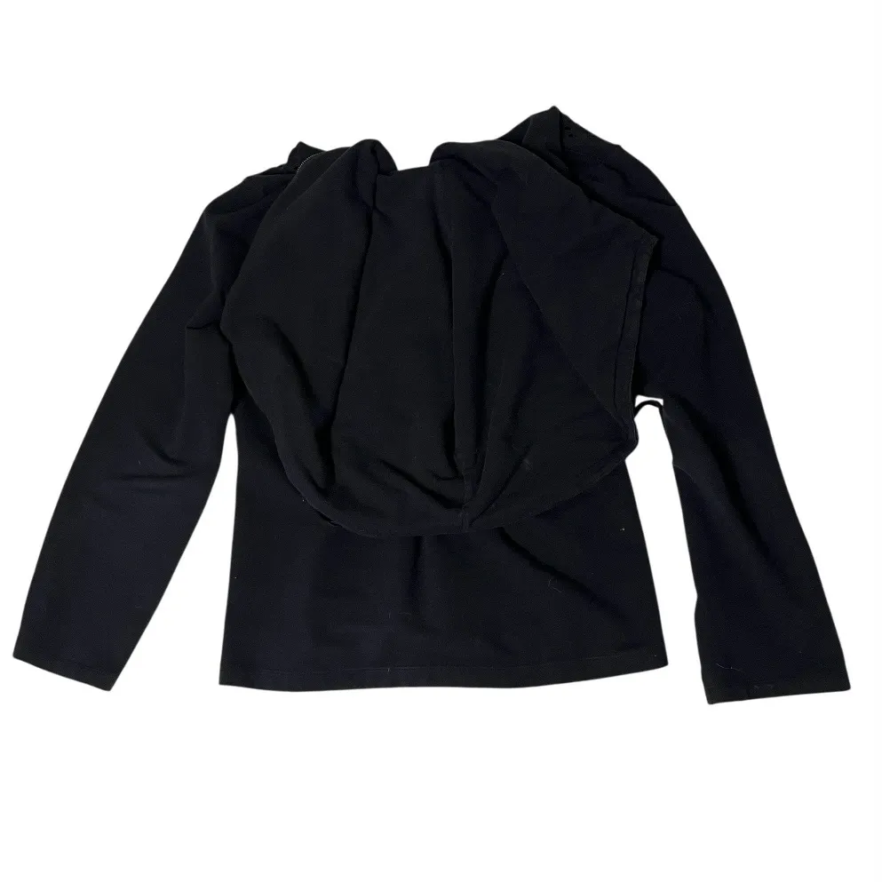 4 Love And Liberty JOHNNY WAS Black Hoodie Laser Cut Oversized Collar Size Large - Image 5