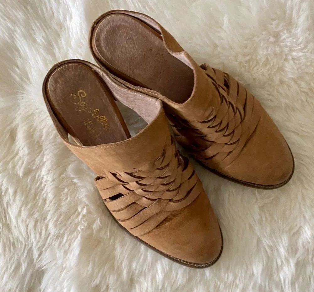 🌸Anthropologie🌸 Seychelles Tan Leather Braided Mules - Image 13