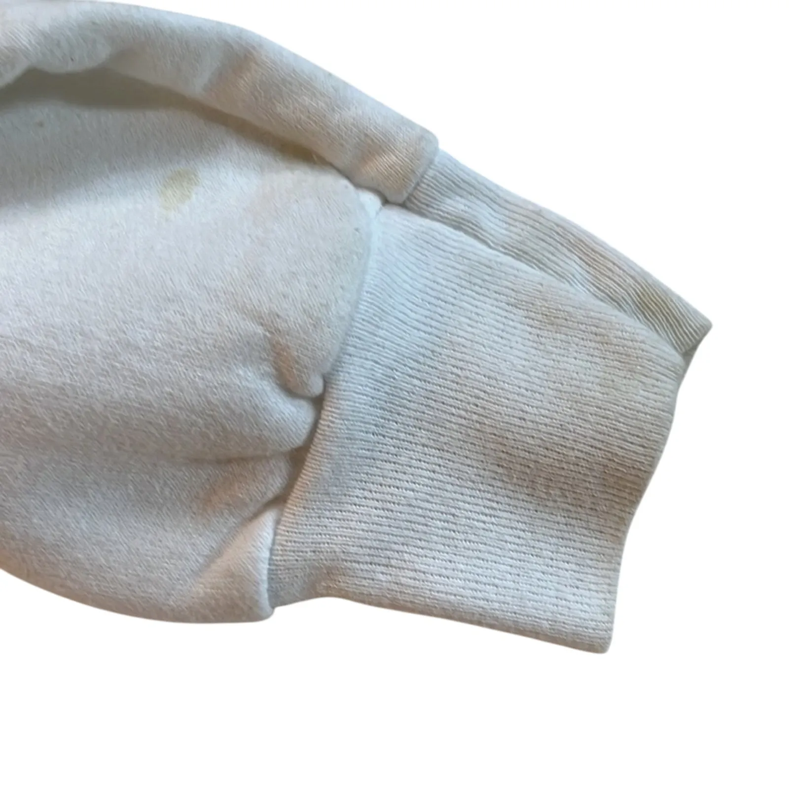 Vintage Appliqué Lace White Granny Sweatshirt with House and flowers Medium - Image 10