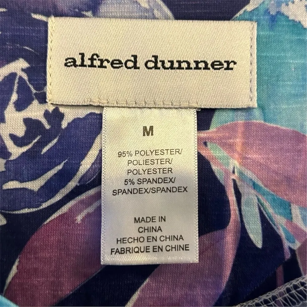 Alfred Dunner Women's Floral Cinched Waist Tee Multicolor Size M - Image 7