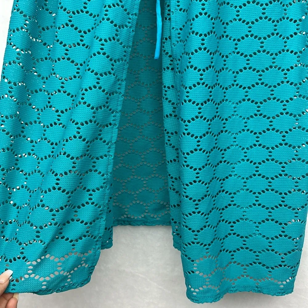 Swimsuit Cover Up Womens Blue Swimwear Wrap Tie Lightweight Beach Sz S/M - Image 4