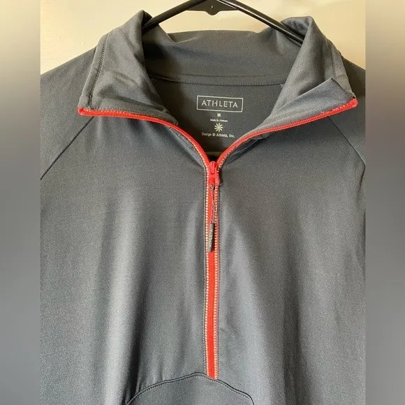 ATHLETA Malibu Half Zip Active Hike Jacket Pullover in Grey/Red Sz Medium - Image 3