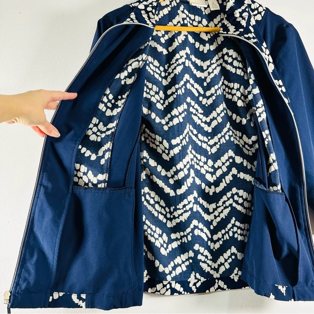 Chico’s Zenergy Athletic Blue Patterned Lightweight Zip Jacket size Large - Image 5