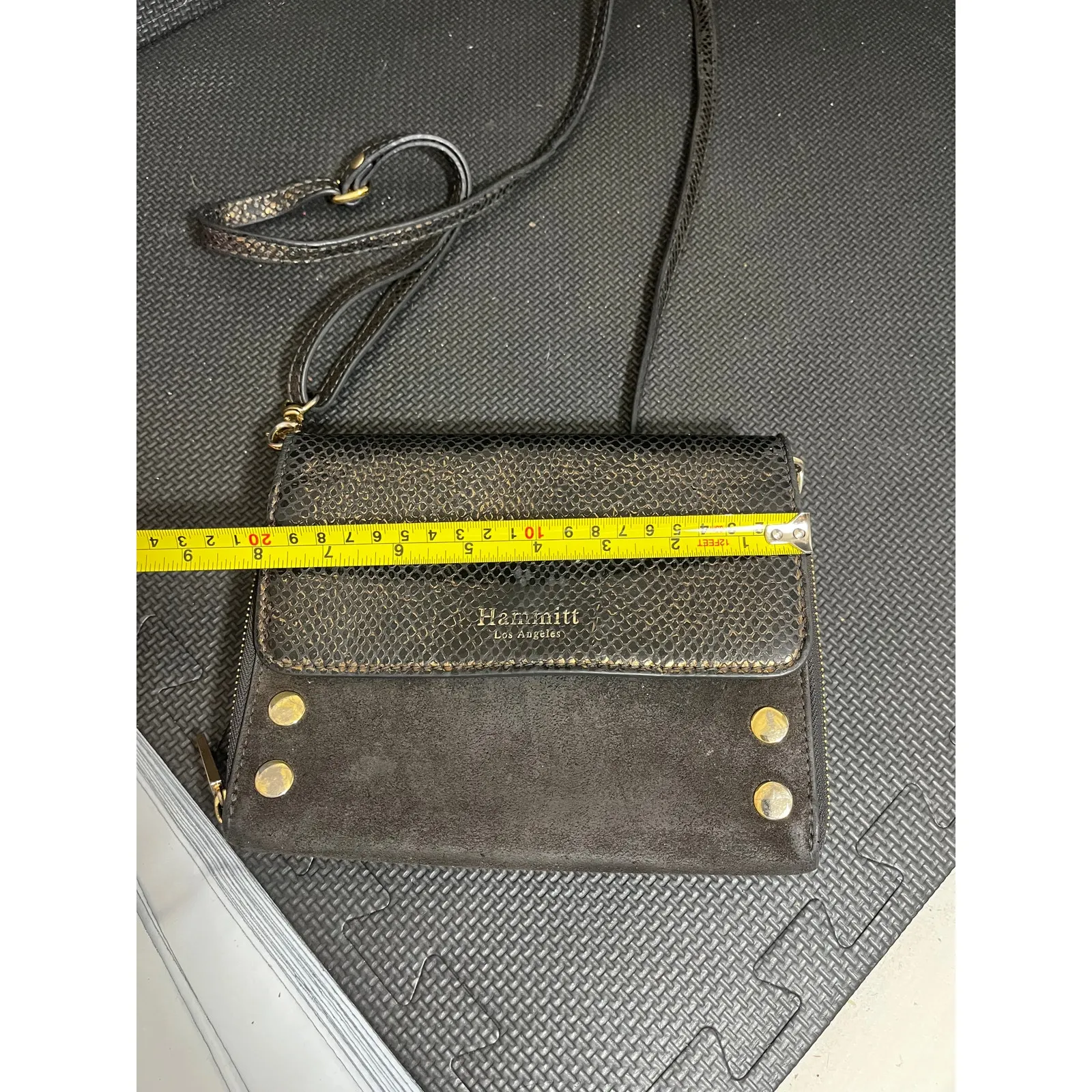 Hammitt Los‎ Angeles Suede Leather Snakeskin Embossed Crossbody Bag Purse - Image 12