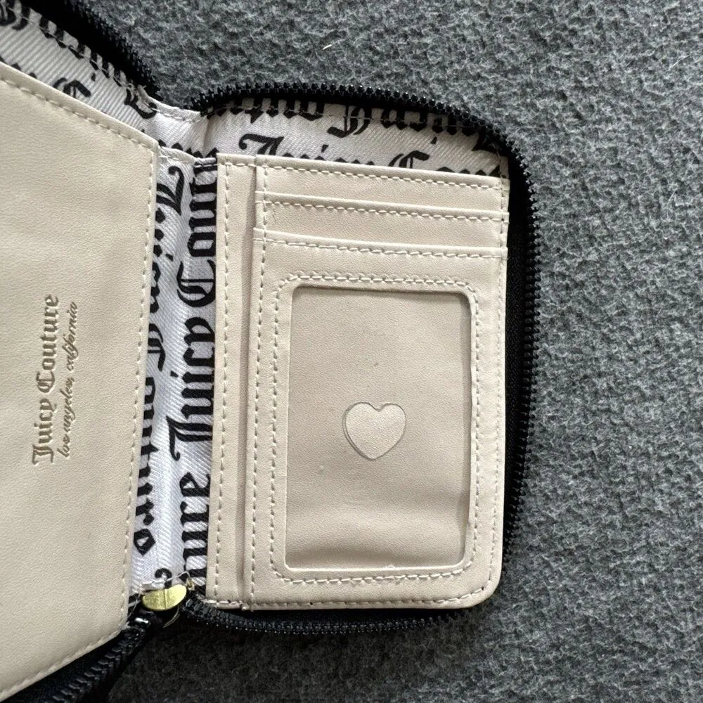 Juicy Couture Wallet Black Zip Around Handbag Cardholder Wallet Crown Barbiecore - Image 5